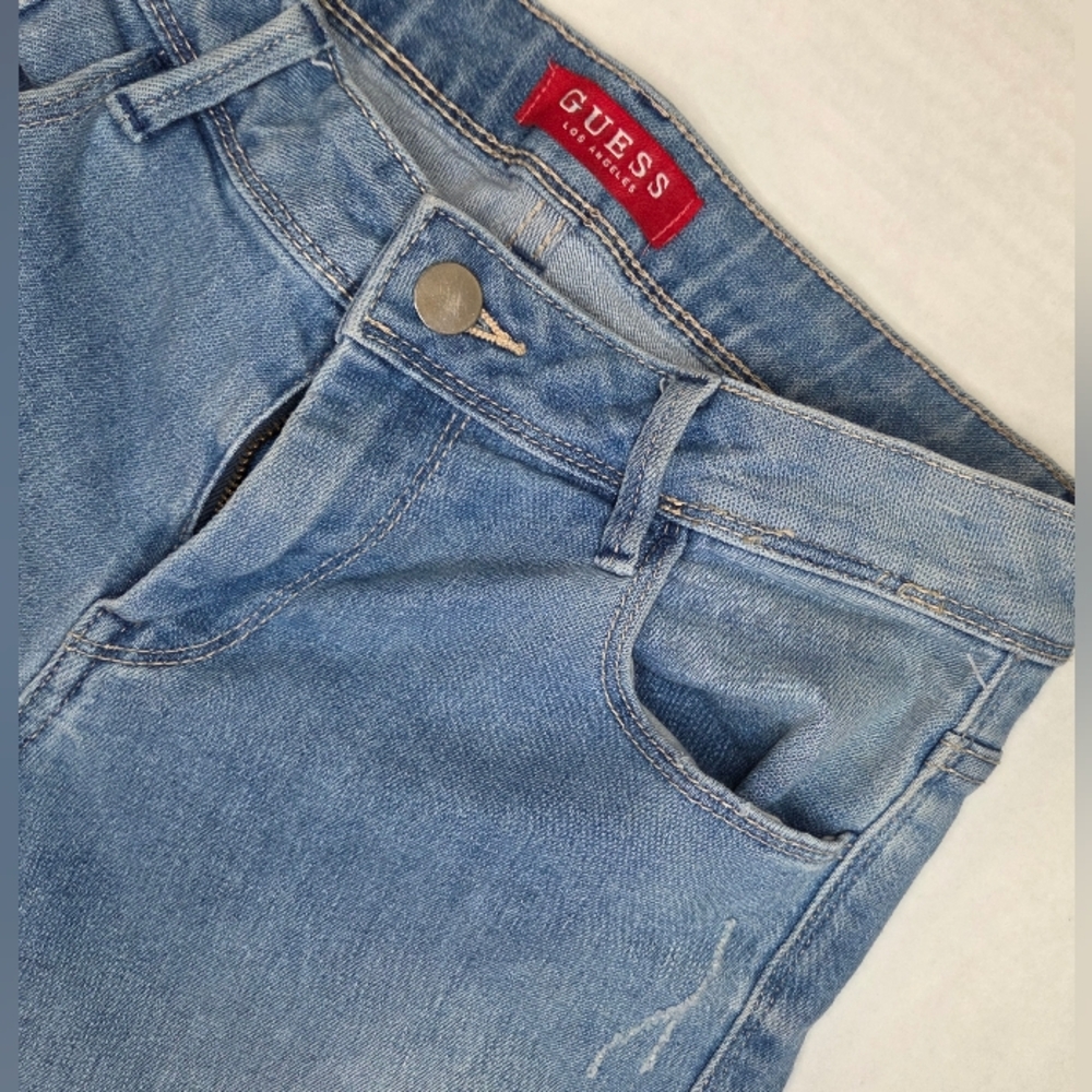 Guess Womens Cut Off Jean Shorts Size 6 Logo Y2K 90s - Picture 3 of 8